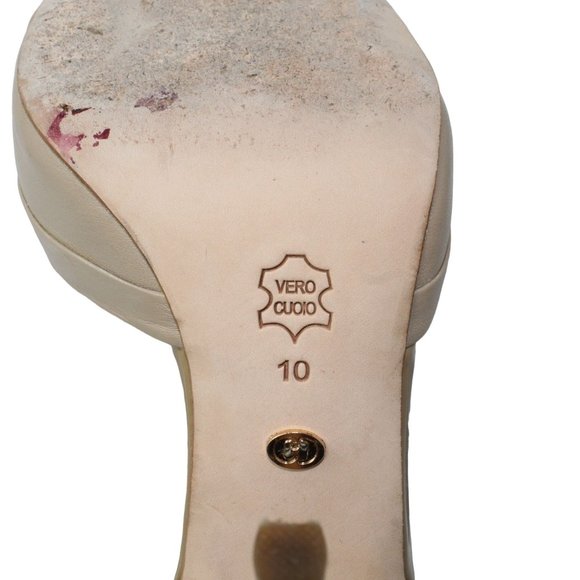 Charles David Galactic Tan Leather Combo Stiletto Heels Pointed Toe CD-350-6 - Picture 11 of 12